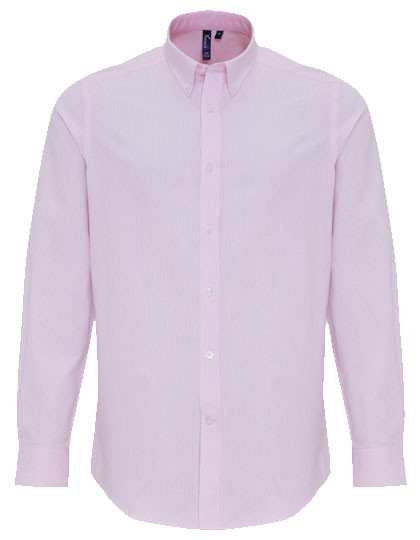 PW238 Premier Workwear Mens Cotton Rich Oxford Stripes Shirt