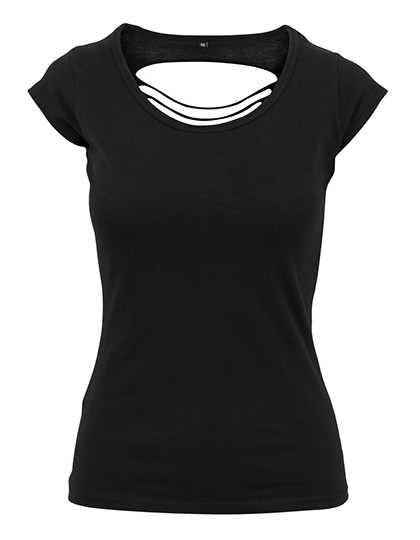 BY035 Build Your Brand Damen T-Shirt kurzarm offener Rücken