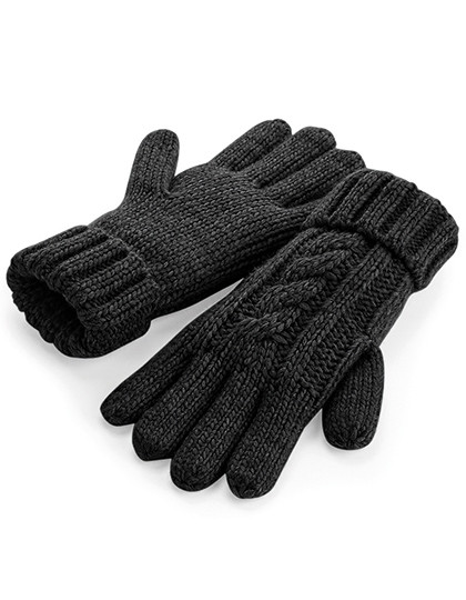 CB497 Beechfield Melange-Handschuhe mit Zopfmuster