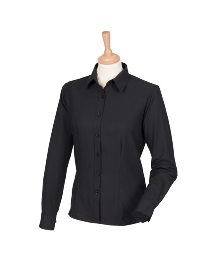 W591 Henbury Damen langarm Bluse Schweißtransportierendes Cofrex/Pufy® Polyester-Garn