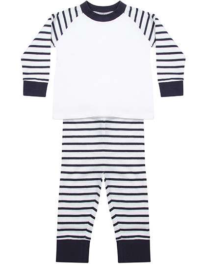 LW072 Larkwood Baby Schlafanzug gestreift